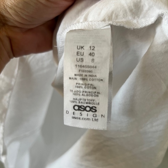 ASOS DESIGN White Button-Down Tunic Shirt Dress – Tall Size 8 (US) - Picture 3 of 5